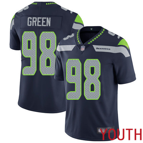 Seattle Seahawks Limited Navy Blue Youth Rasheem Green Home Jersey NFL Football #98 Vapor Untouchable->youth nfl jersey->Youth Jersey
